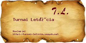 Turnai Letícia névjegykártya